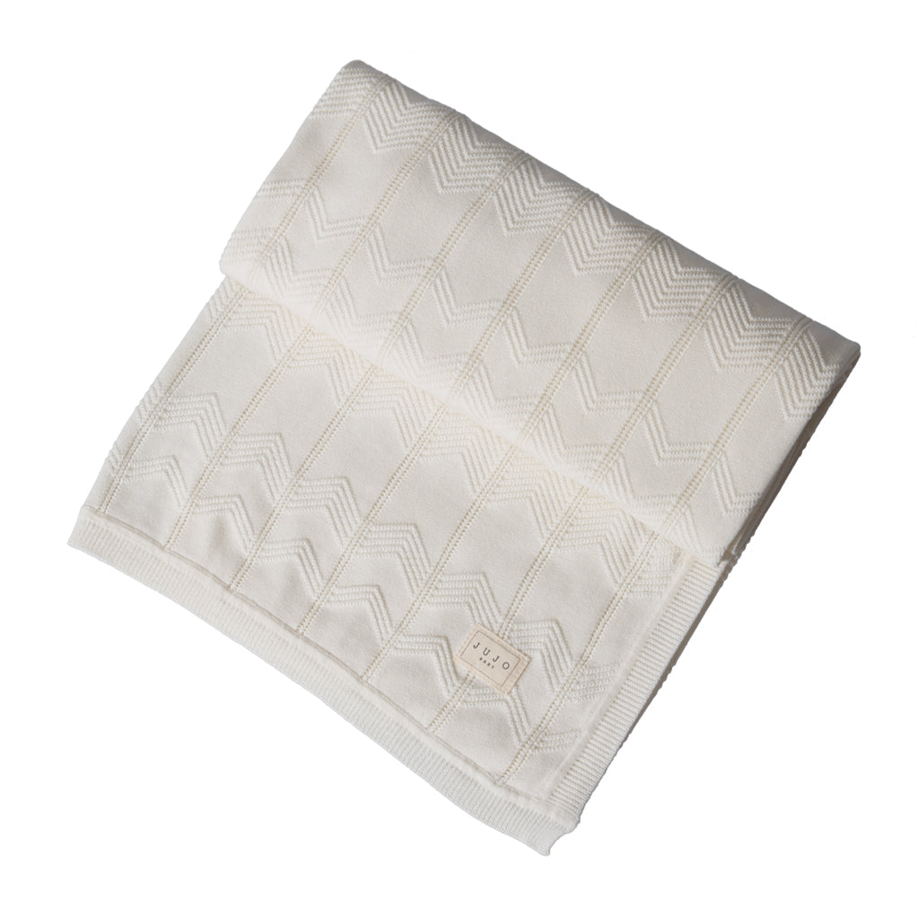 Chevron pointelle Cot Blanket - Milk -  * 1 LEFT