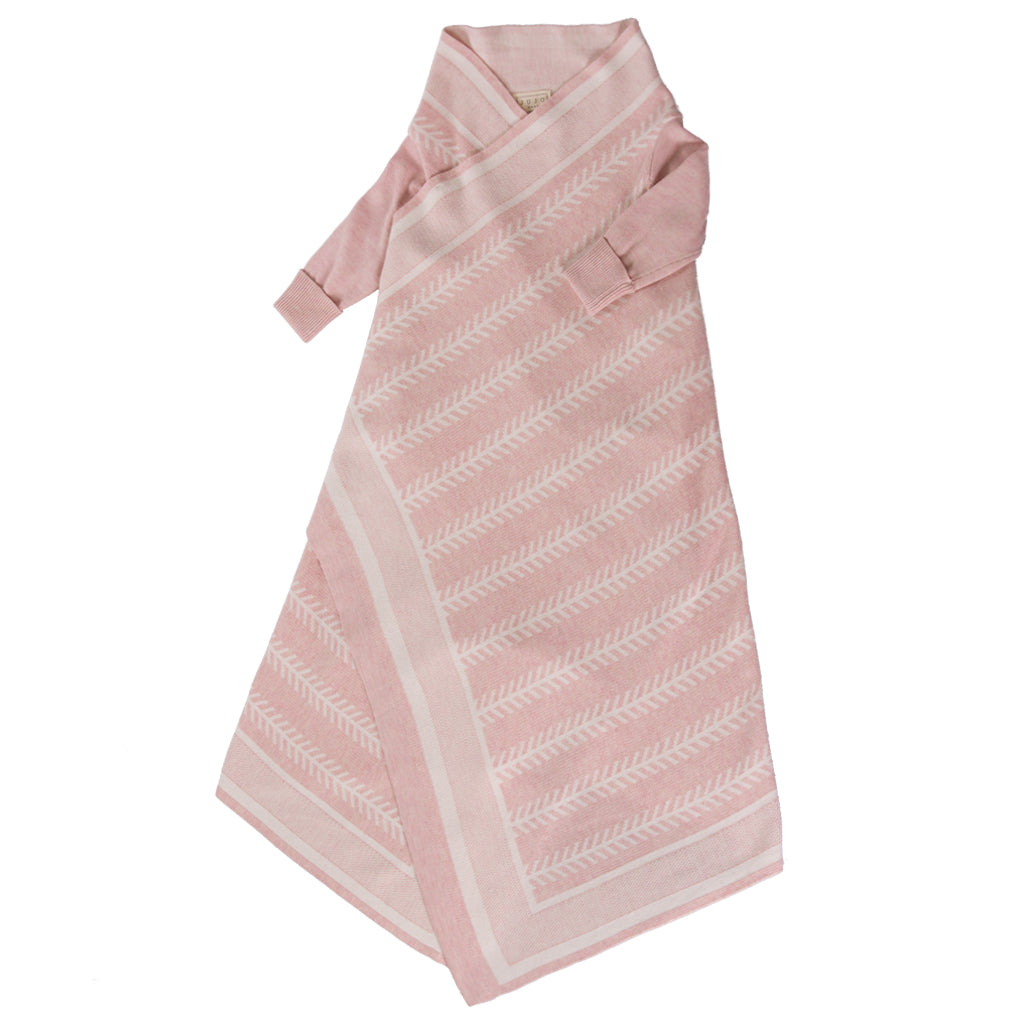 Feathered Line  Jacquard Shwrap™ - pink/ecru