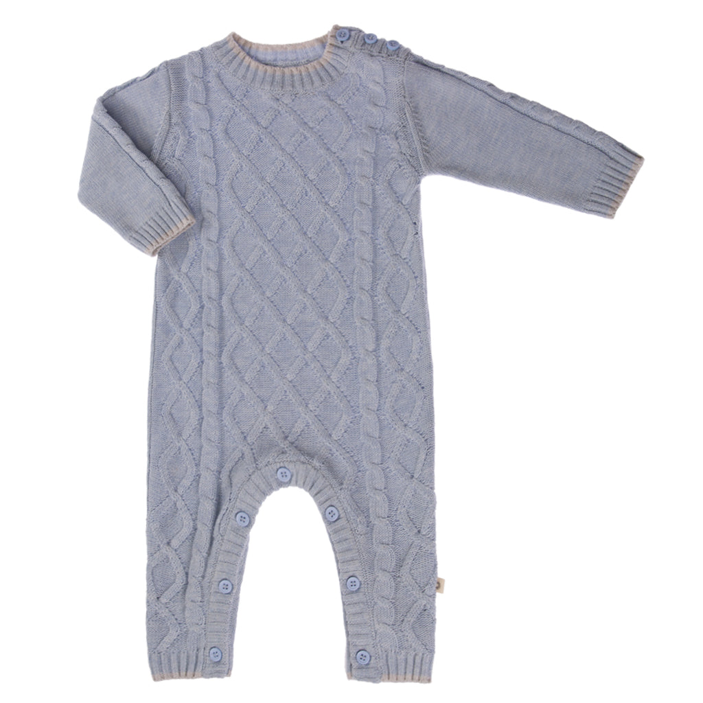 Cable Onesie - Pale Blue