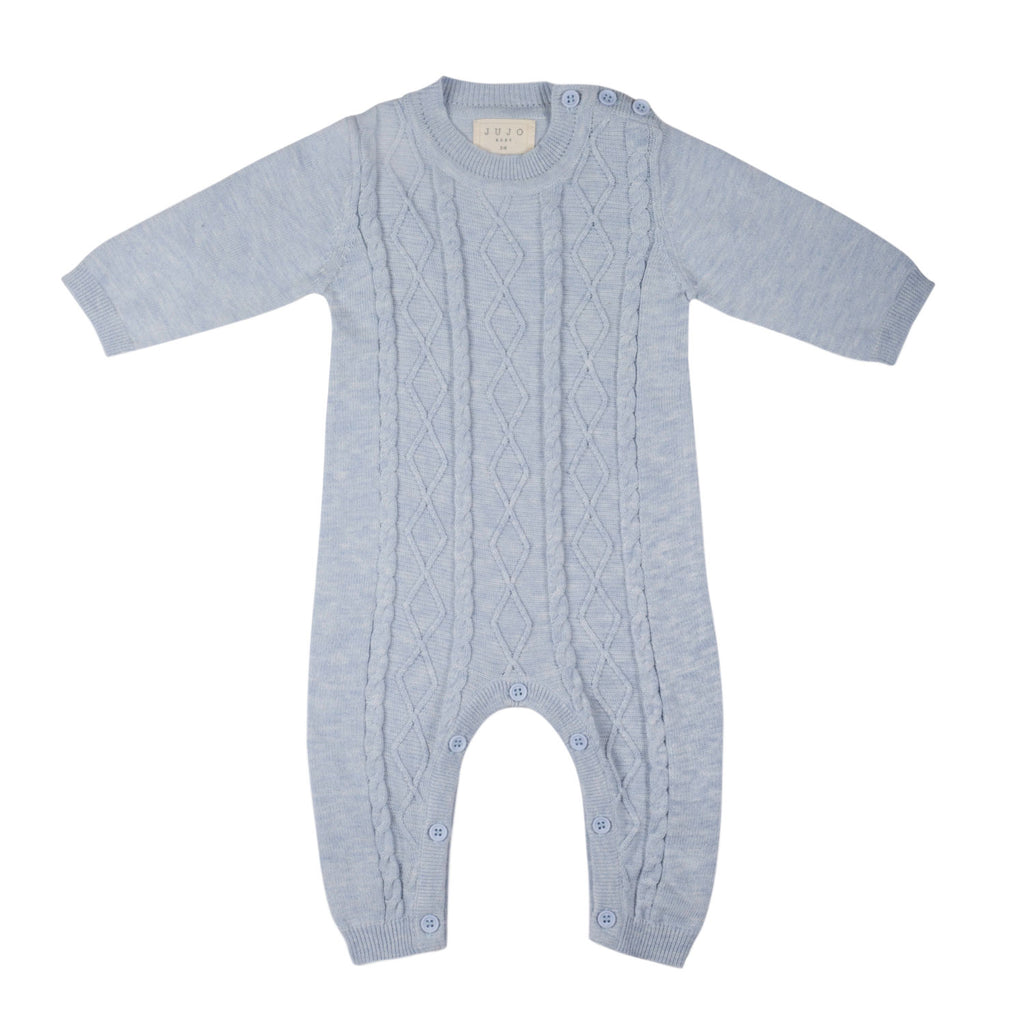Lightweight Cable Onesie - Pale Blue
