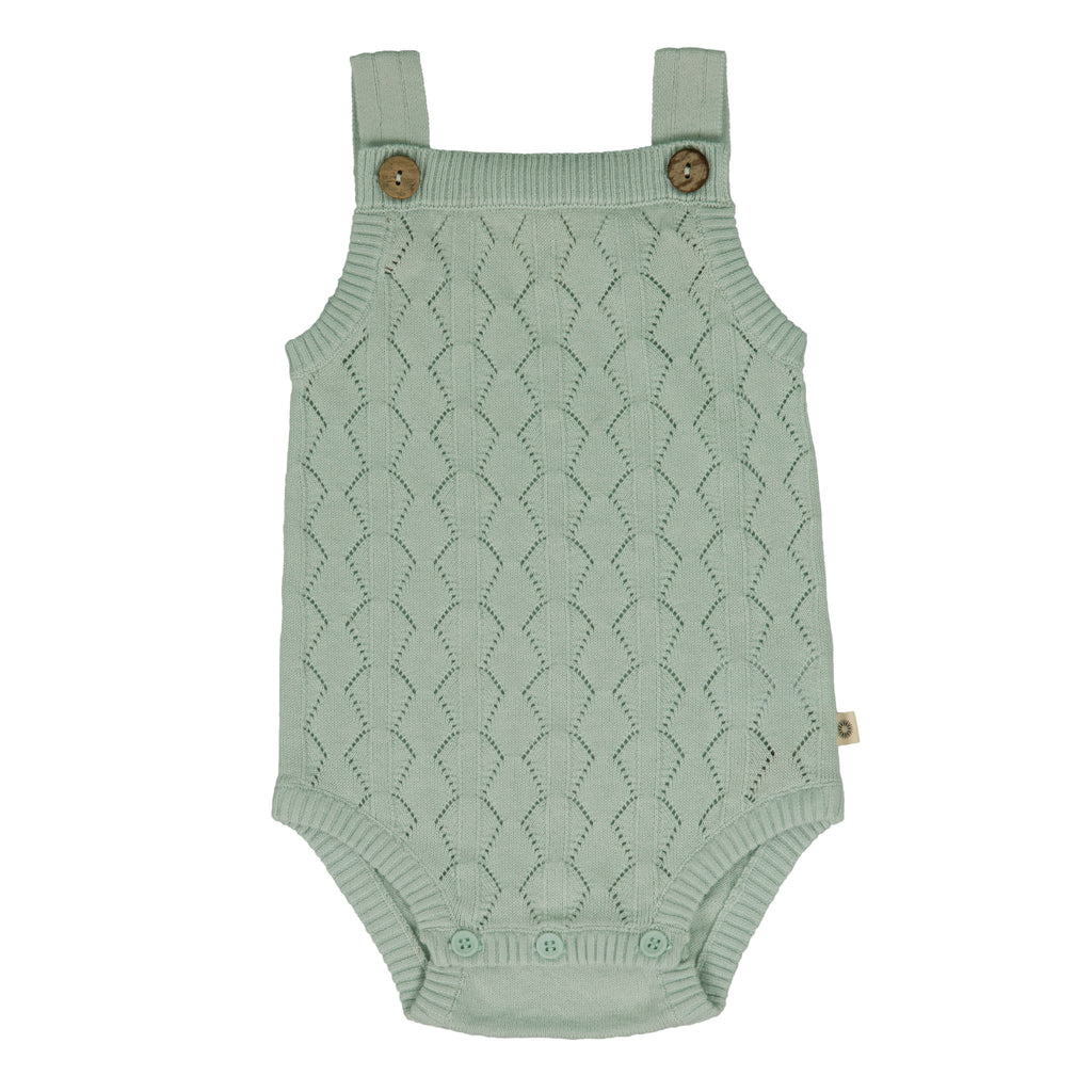 Diamond Pointelle  Onesie - Light Olive