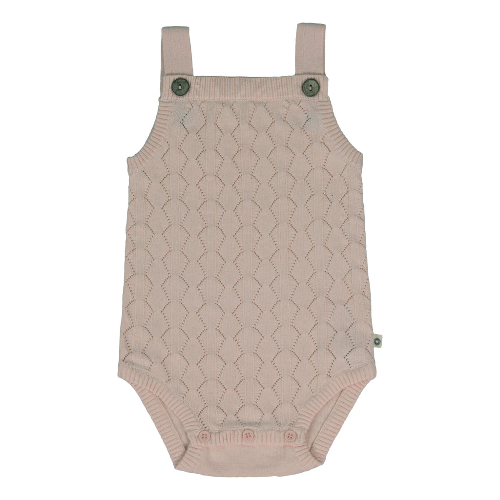 Diamond Pointelle  Onesie - Dark Sand