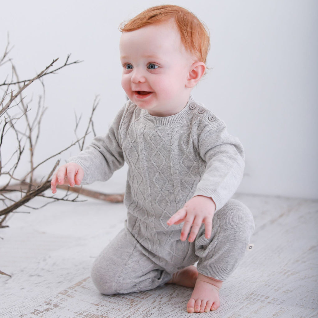 Lightweight Cable Onesie - Silver