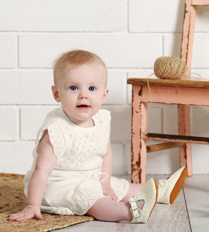 Ditsy Bodice Dress - Milk