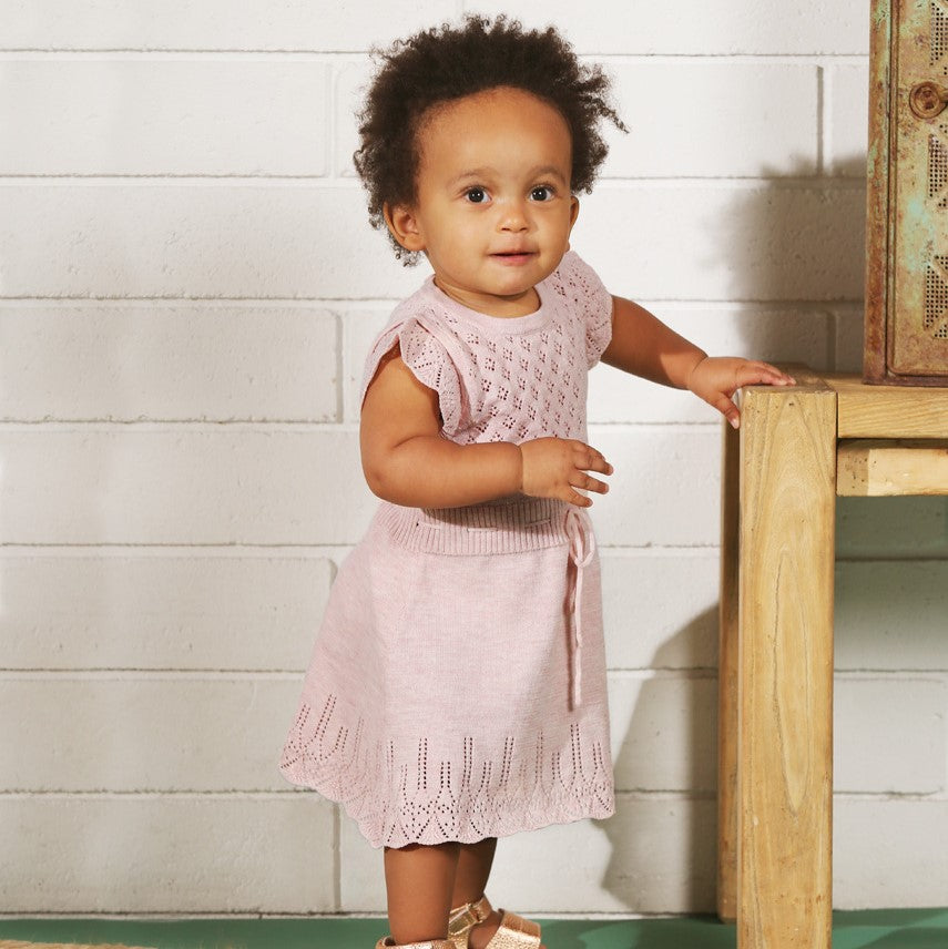 Ditsy Bodice Dress - Blush Pink - ONLY 0-3m LEFT